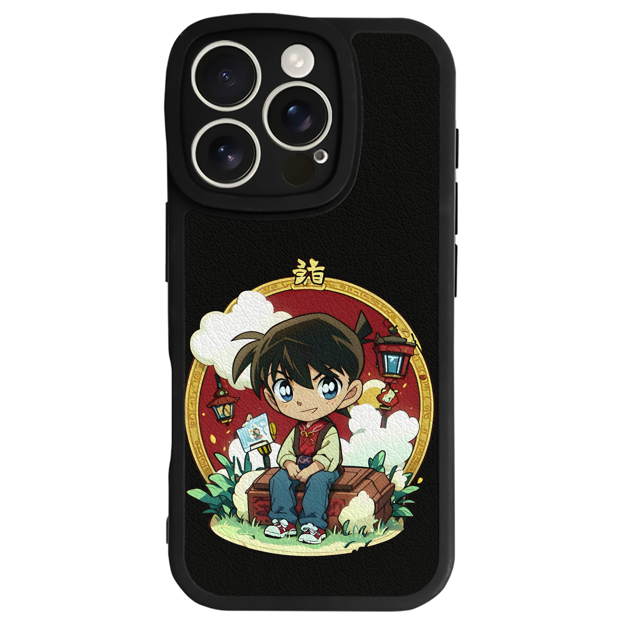 （画像用） 名探偵コナン 江戸川 コナン Detective Conan Conan Edogawa 【iPhone 16シリーズ対応】シリコンスマホケース（レザー調） 材質：シリコン
